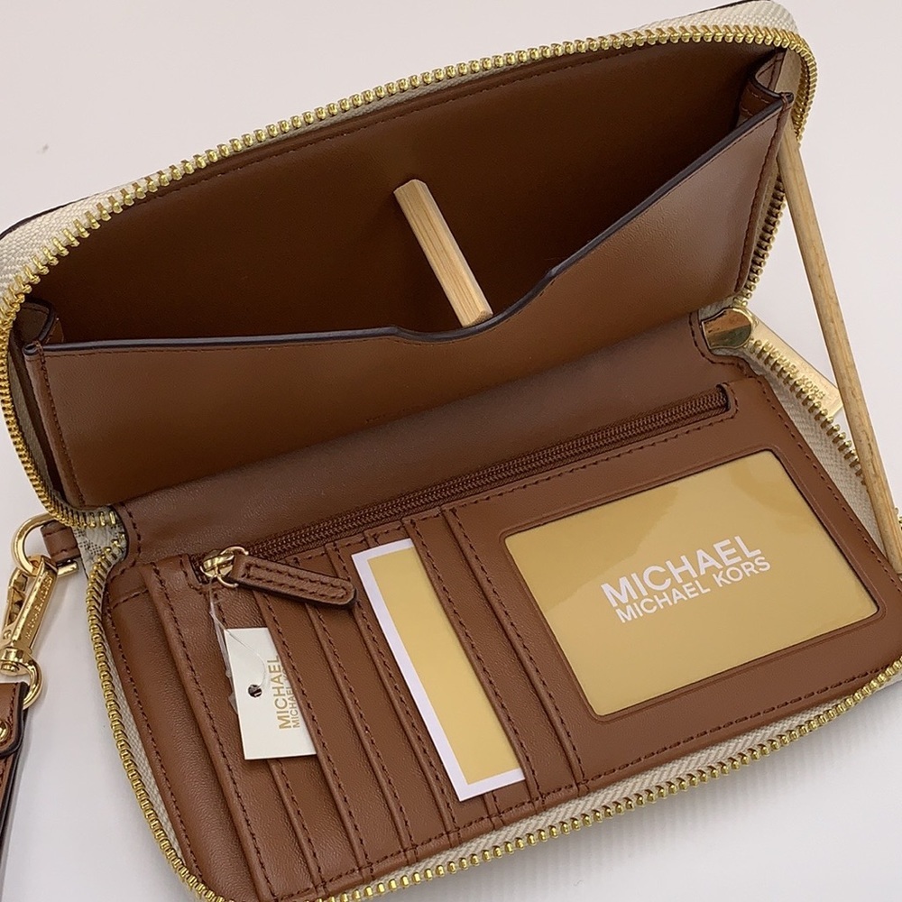 MICHAEL KORS LARGE X CHAIN SHOULDER TOTE & LG FLAT MULTIFUNCTIONAL PHONE CASE - Picture 11 of 16